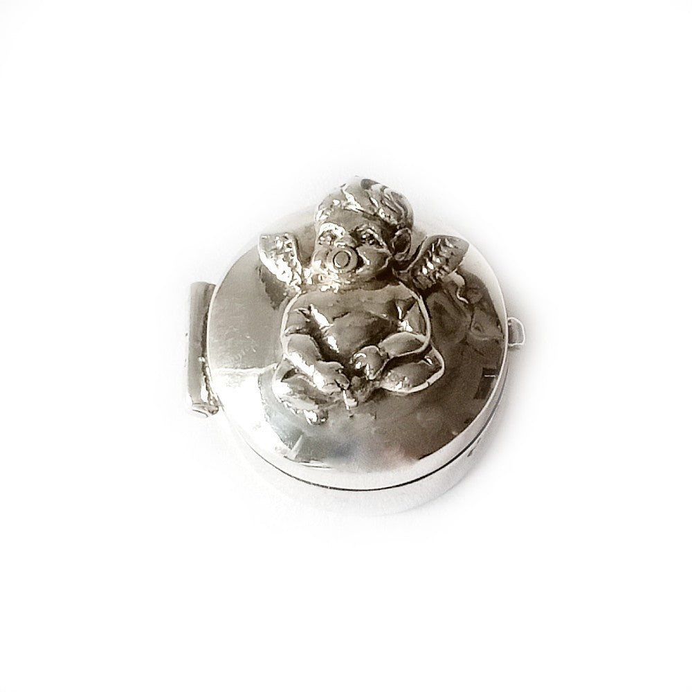 Miniatuur doosje met engeltje zilver 925