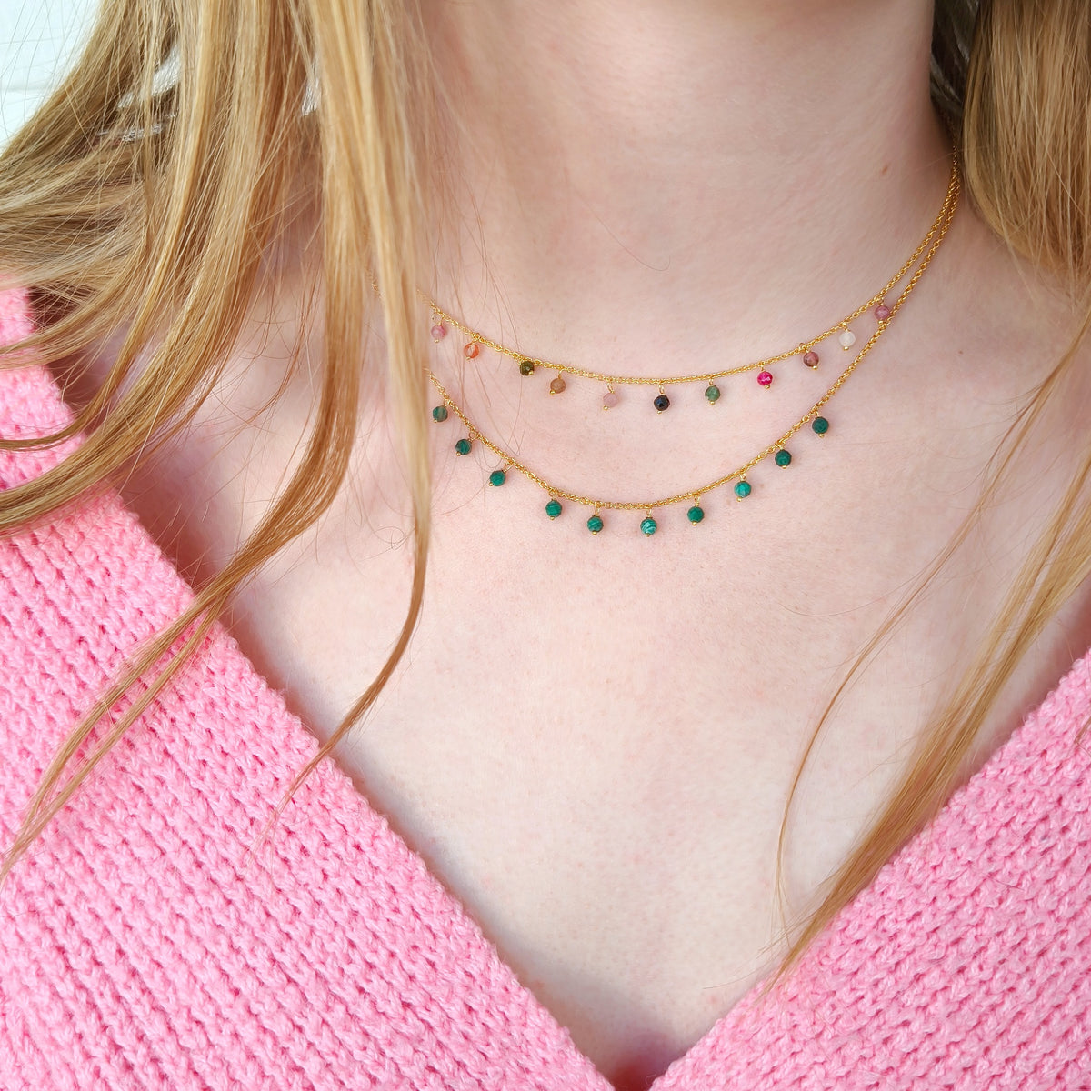 ketting goldplated toermalijn
