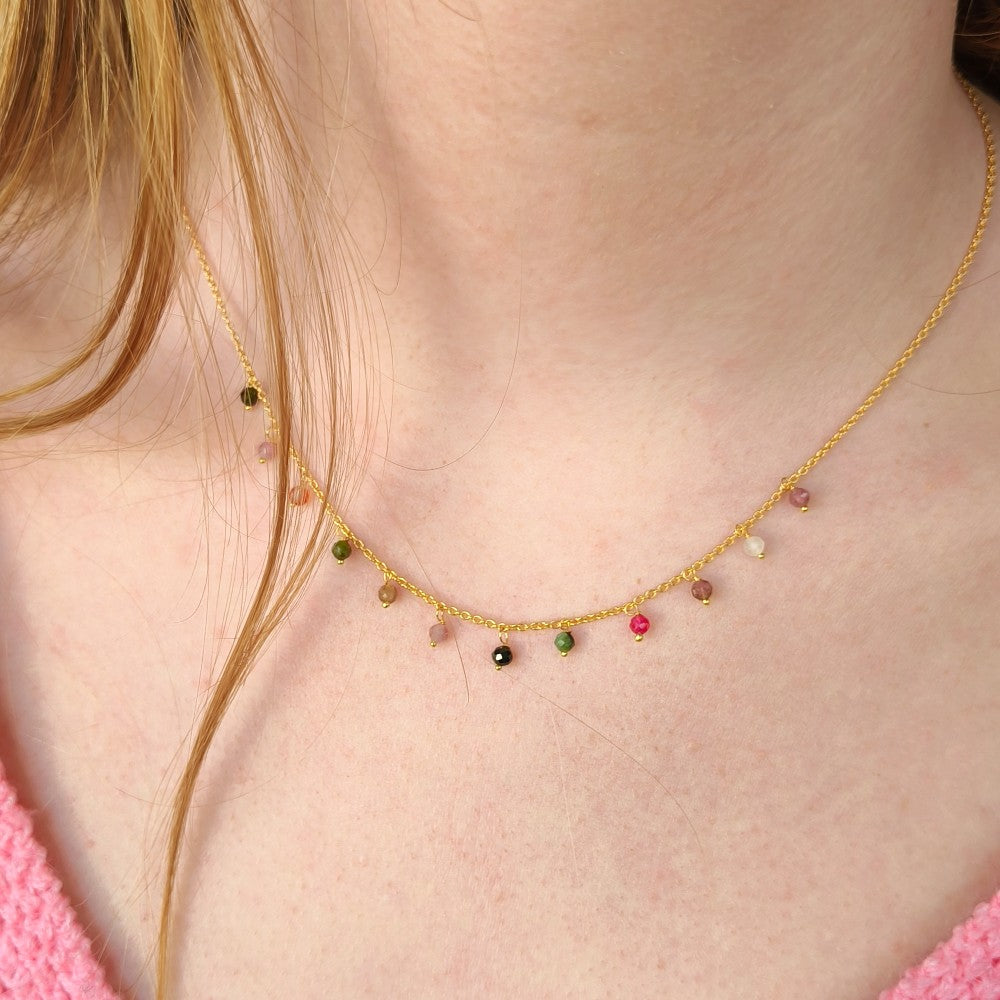 toermalijn goldplated ketting