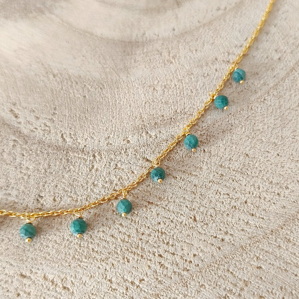 goldplated ketting amazoniet