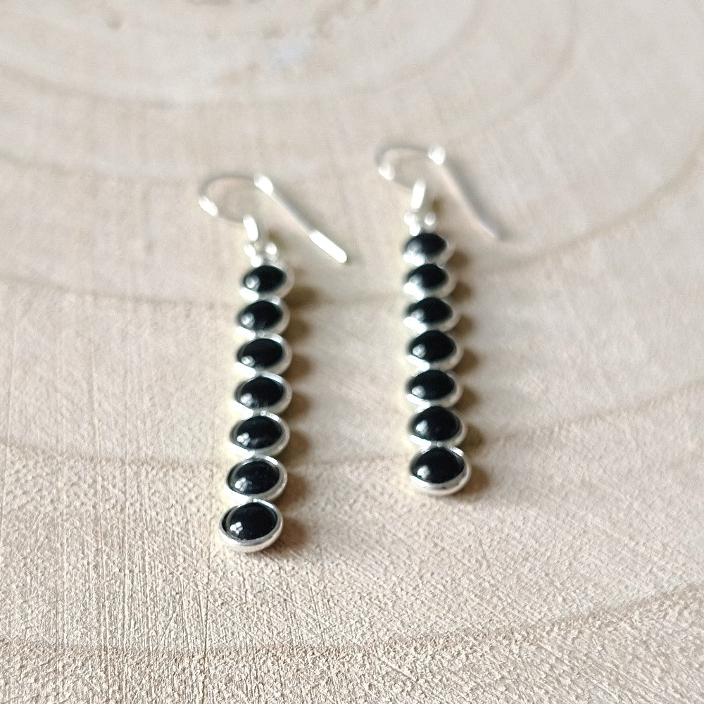 onyx oorbellen