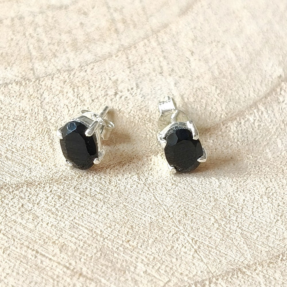 onyx oorknopjes zilver
