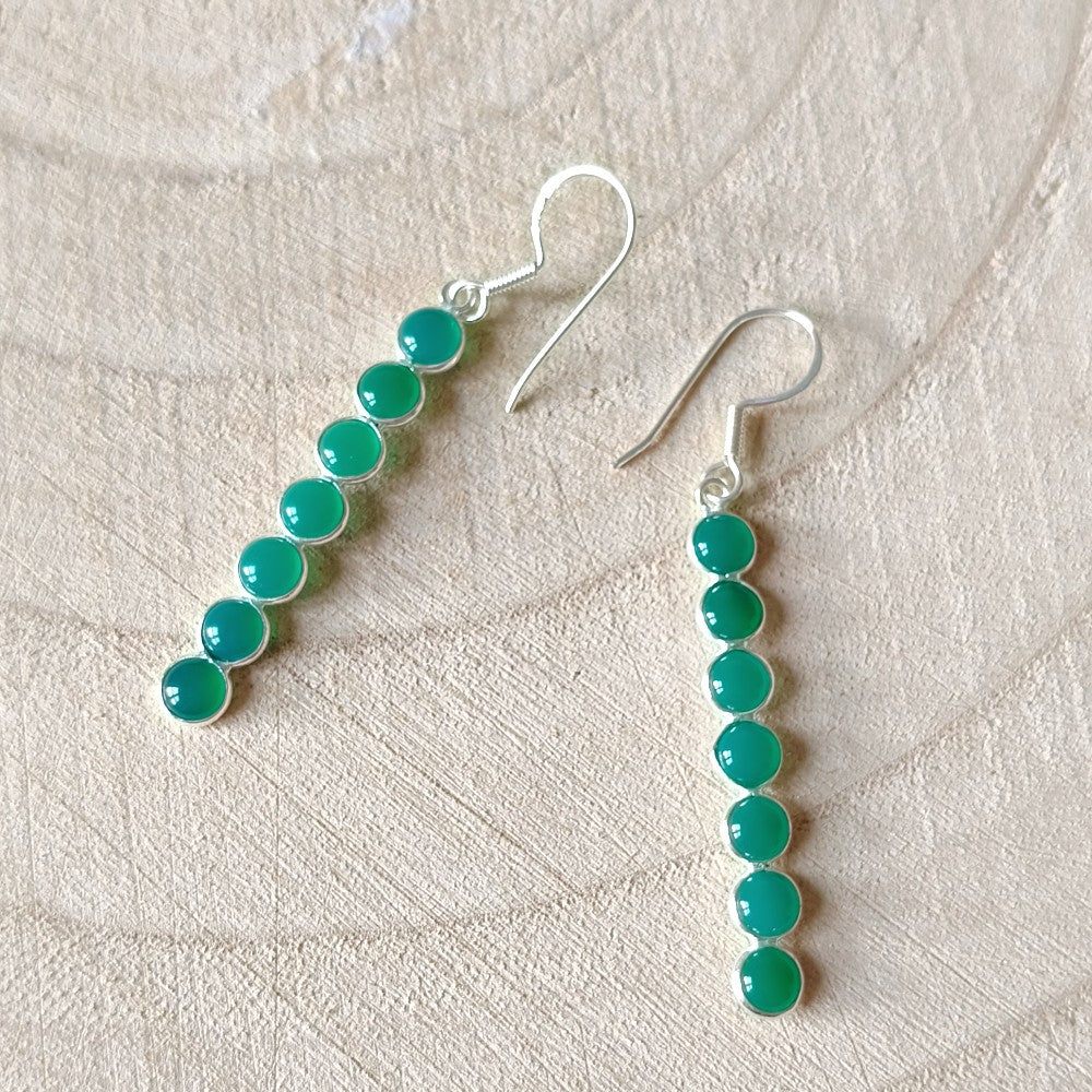 groene onyx oorbellen