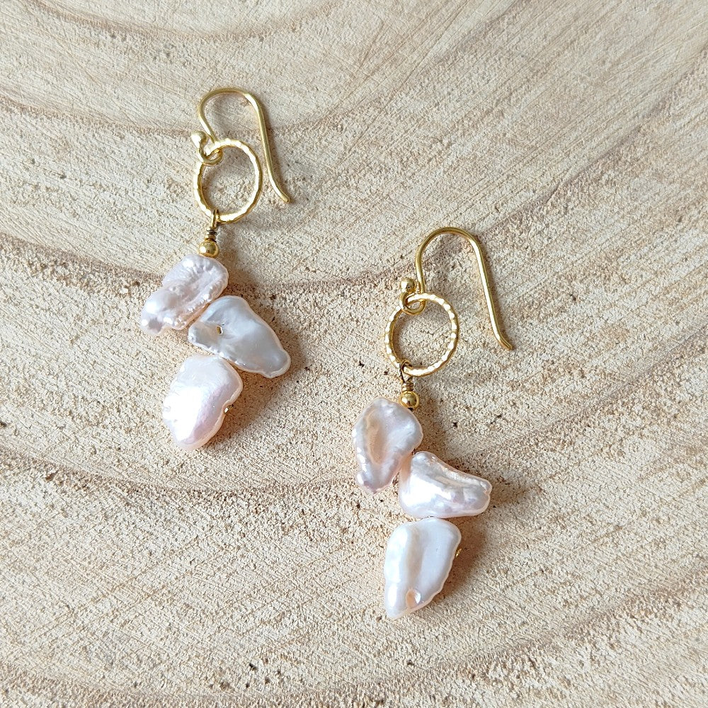 Oorhangers parels goldplated