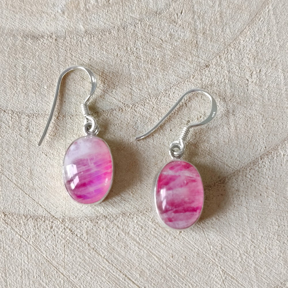 roze maansteen oorbellen
