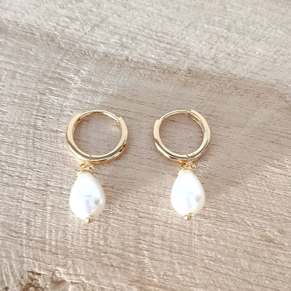 oorringen parel goldplated