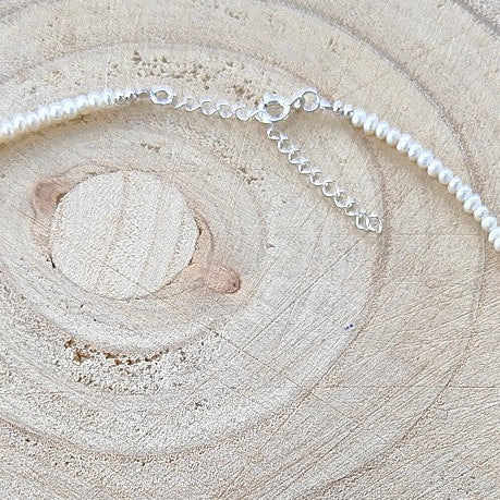zilveren parelketting