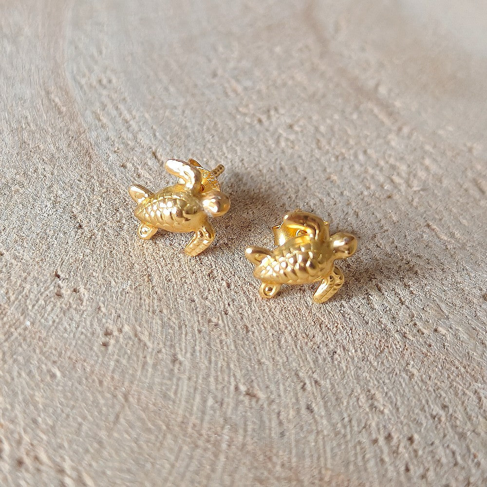 schildpad oorknopjes goldplated