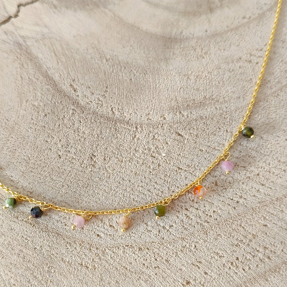 toermalijn ketting goldplated

