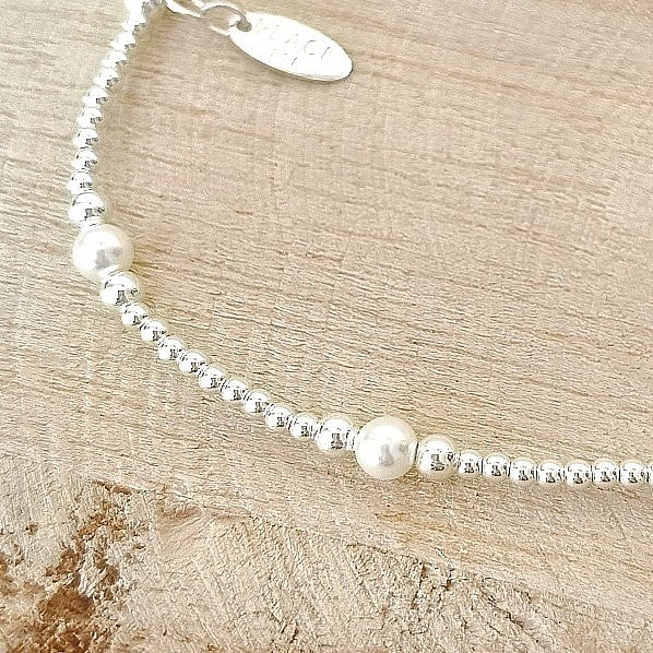 zilveren armband parel