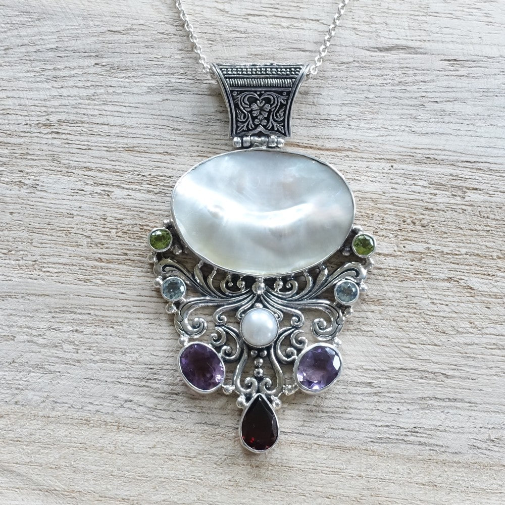 Hanger met edelstenen zilver