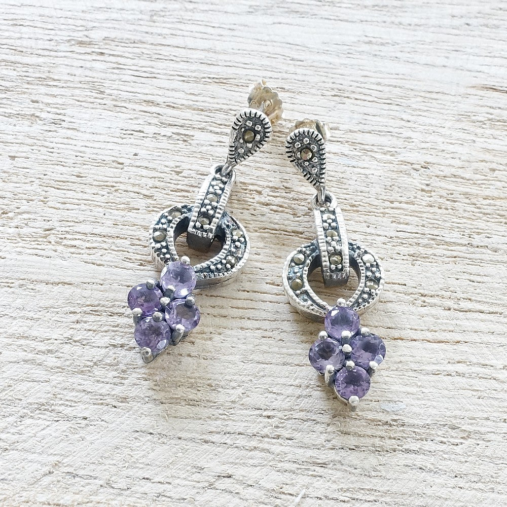 oorbellen markasiet amethist