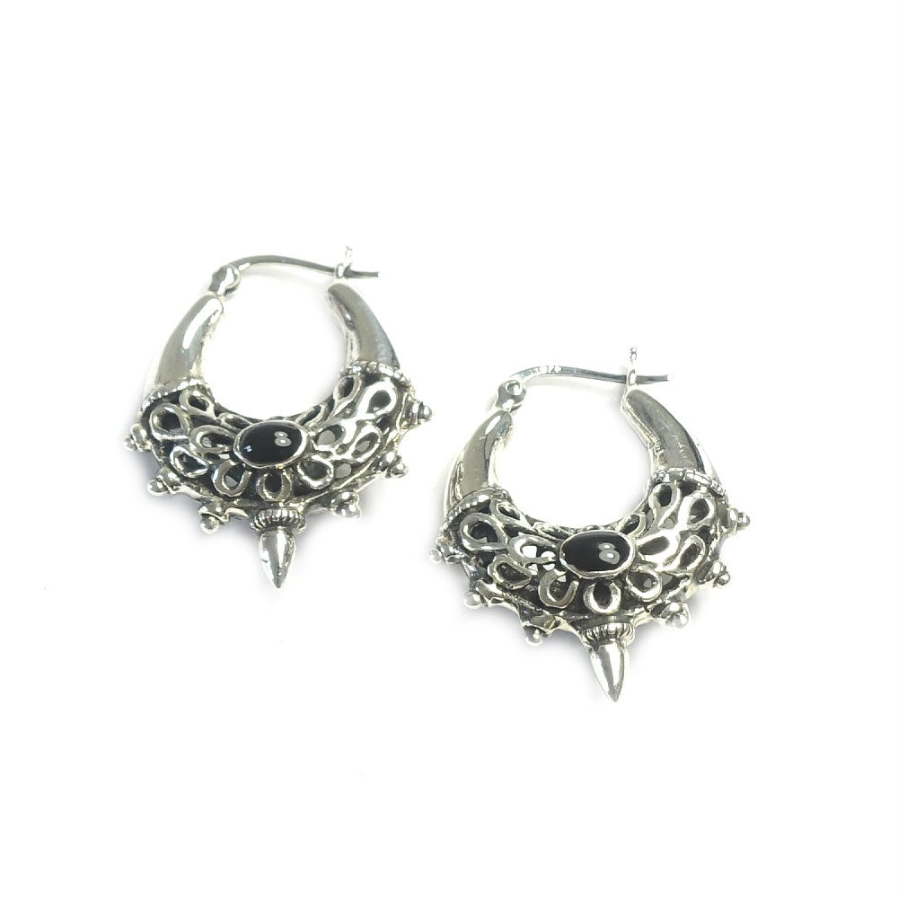 oorringen onyx zilver