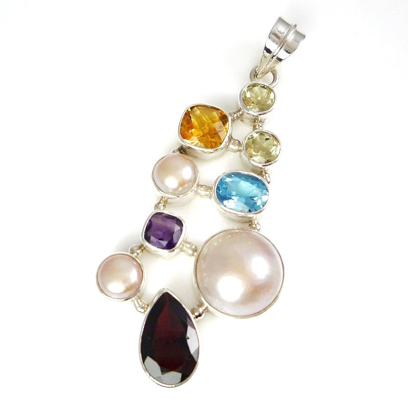 Hanger met edelstenen zilver