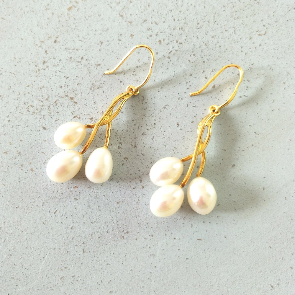 parel oorbellen goldplated