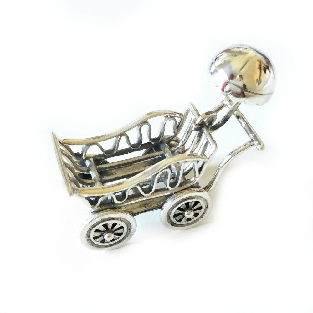 miniatuur wandelwagen zilver